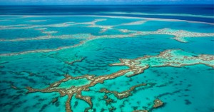 Great Barrier Reef from above.