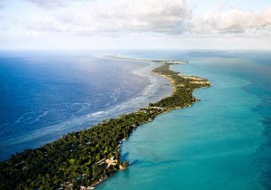 Figure 2. Aerial view of one of the islands of the nation of Kiribati.