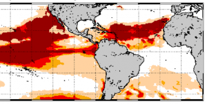 NOAA Coral Reef Watch 60% Probability Coral Bleaching Thermal Stress for Oct-Jan 2016
